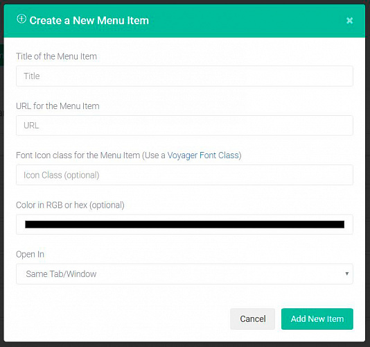 Menu Builder Voyager в Laravel