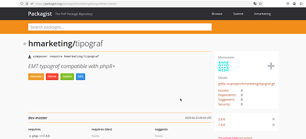 Версии пакетов