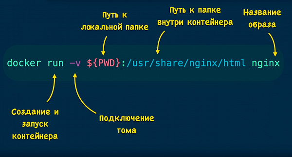 Команда docker run Команда docker run